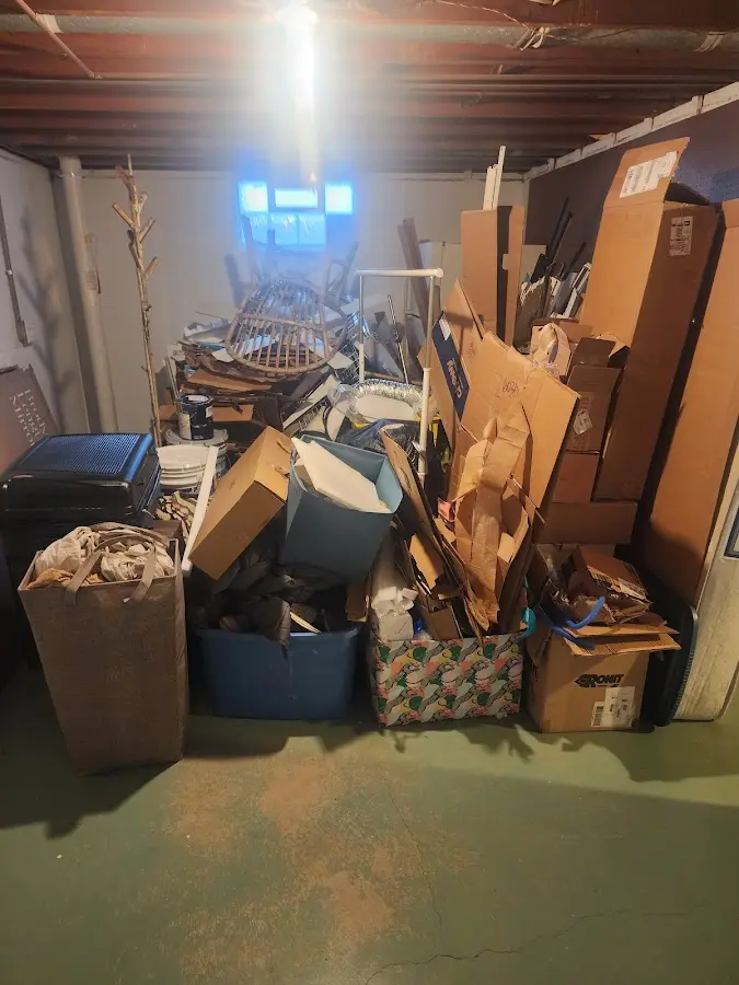 Roll-off dumpster container at job site for 6 Yard Dumpster Rental in Murraysville